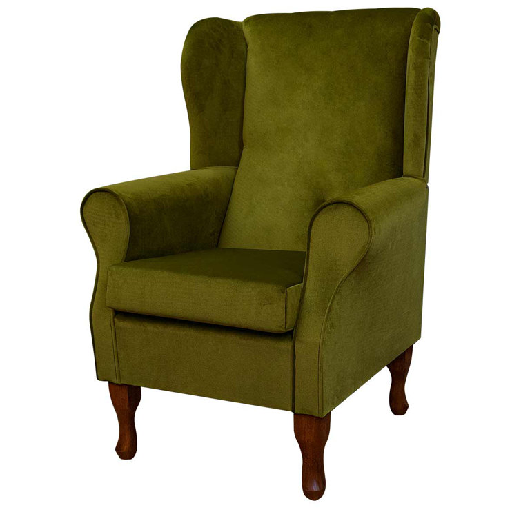 Beaumont Green Velvet Wingback Armchair Wayfair.co.uk
